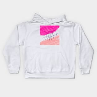 Pink red watercolor abstract art Kids Hoodie